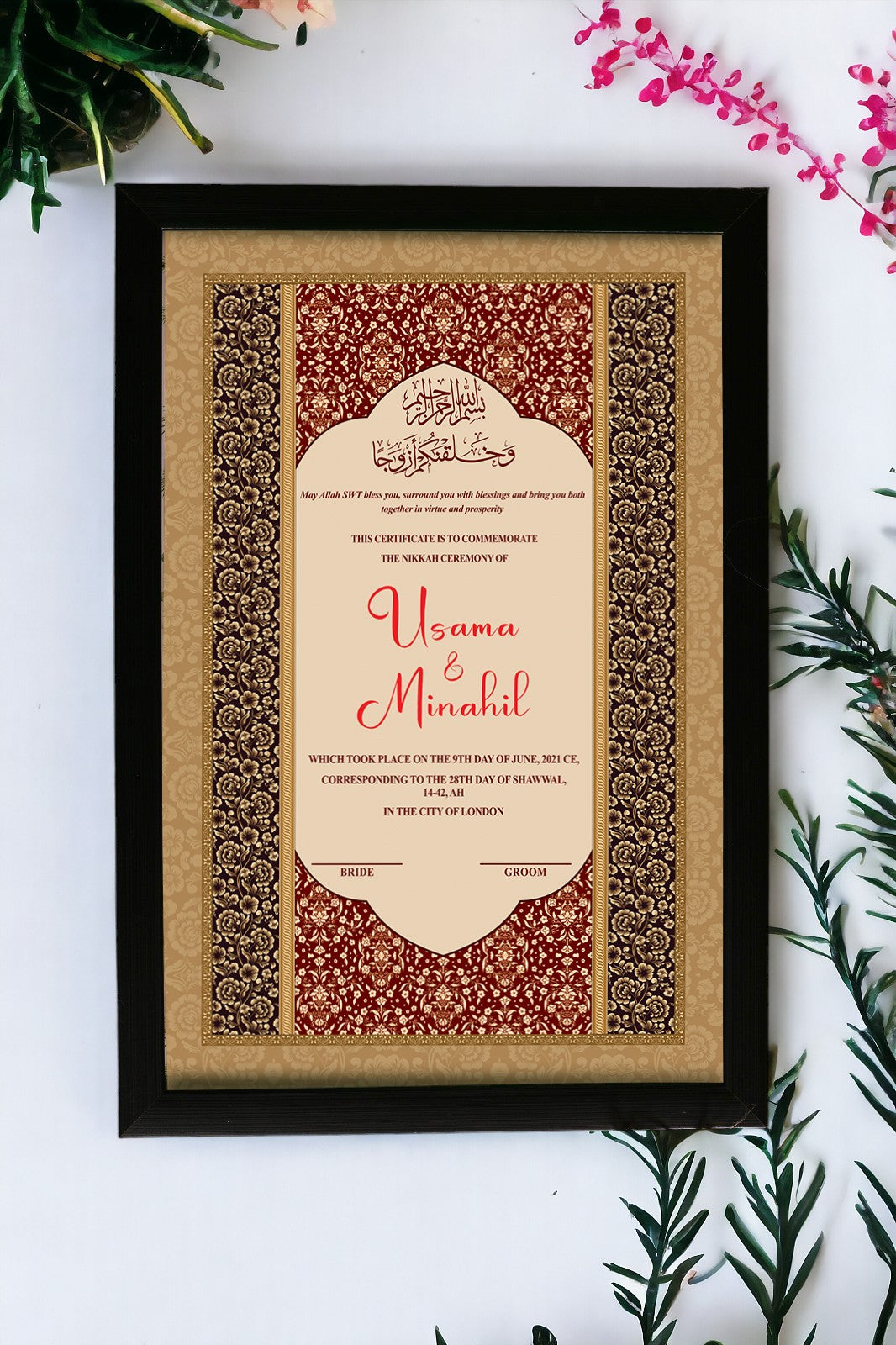 Custom Nikkah Frame #009