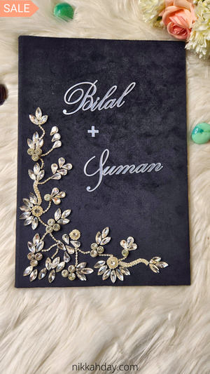 Turkish Personalized Velvet Nikah Booklet