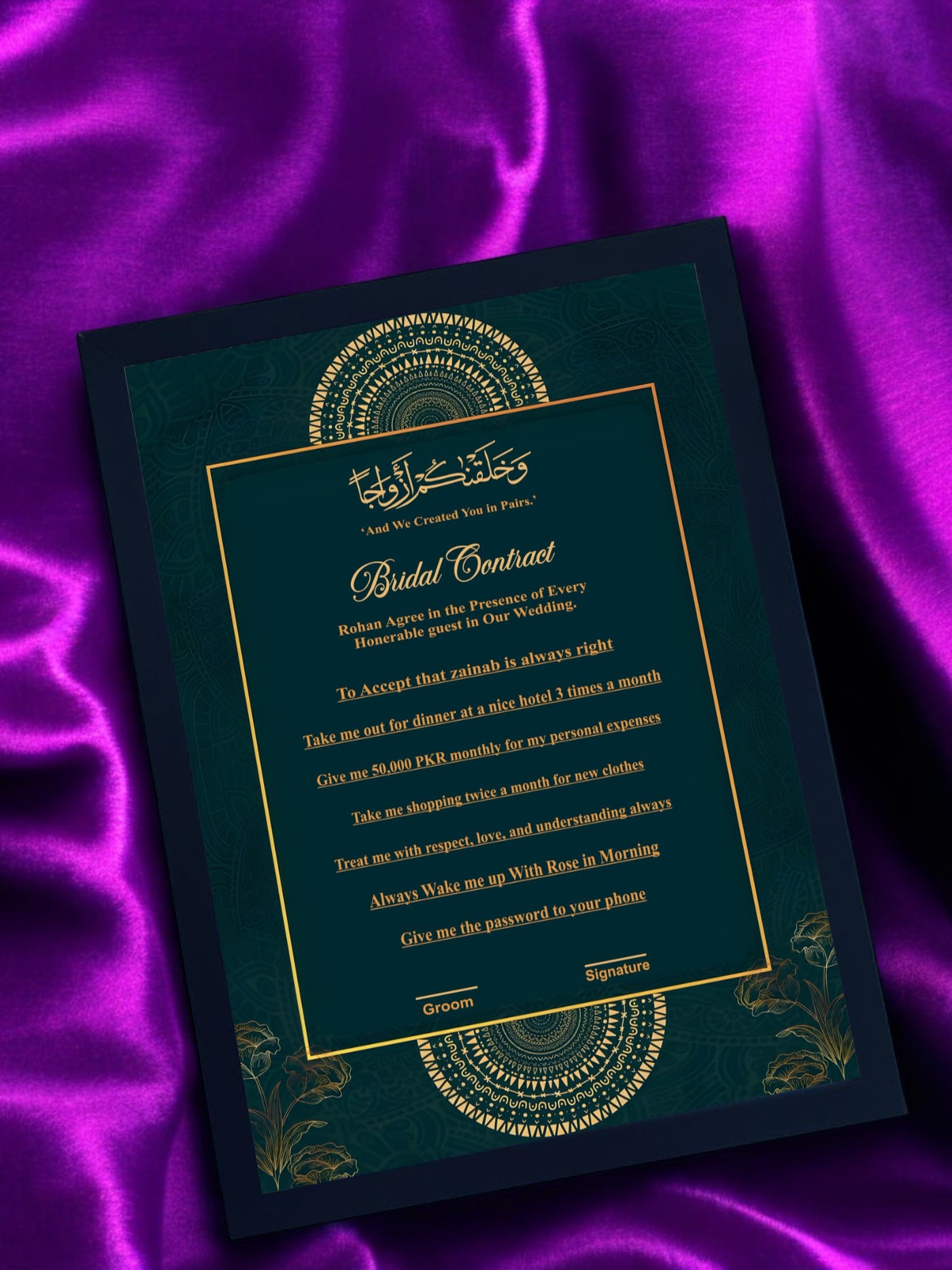 The Order Bridal Contract
