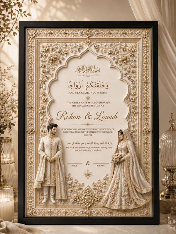 Aazwaj Royal 3D Couple Nikah Frame