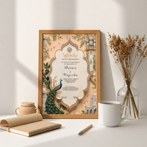Aesthetic Peacock Nikah Frame