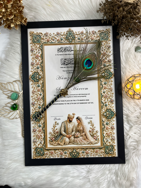 Ahd e Wafa 3D Nikah Frame with Pen