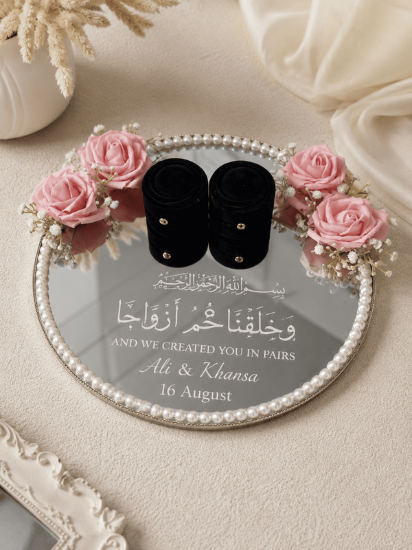 Art of Love Nikah Mirror Ring Tray