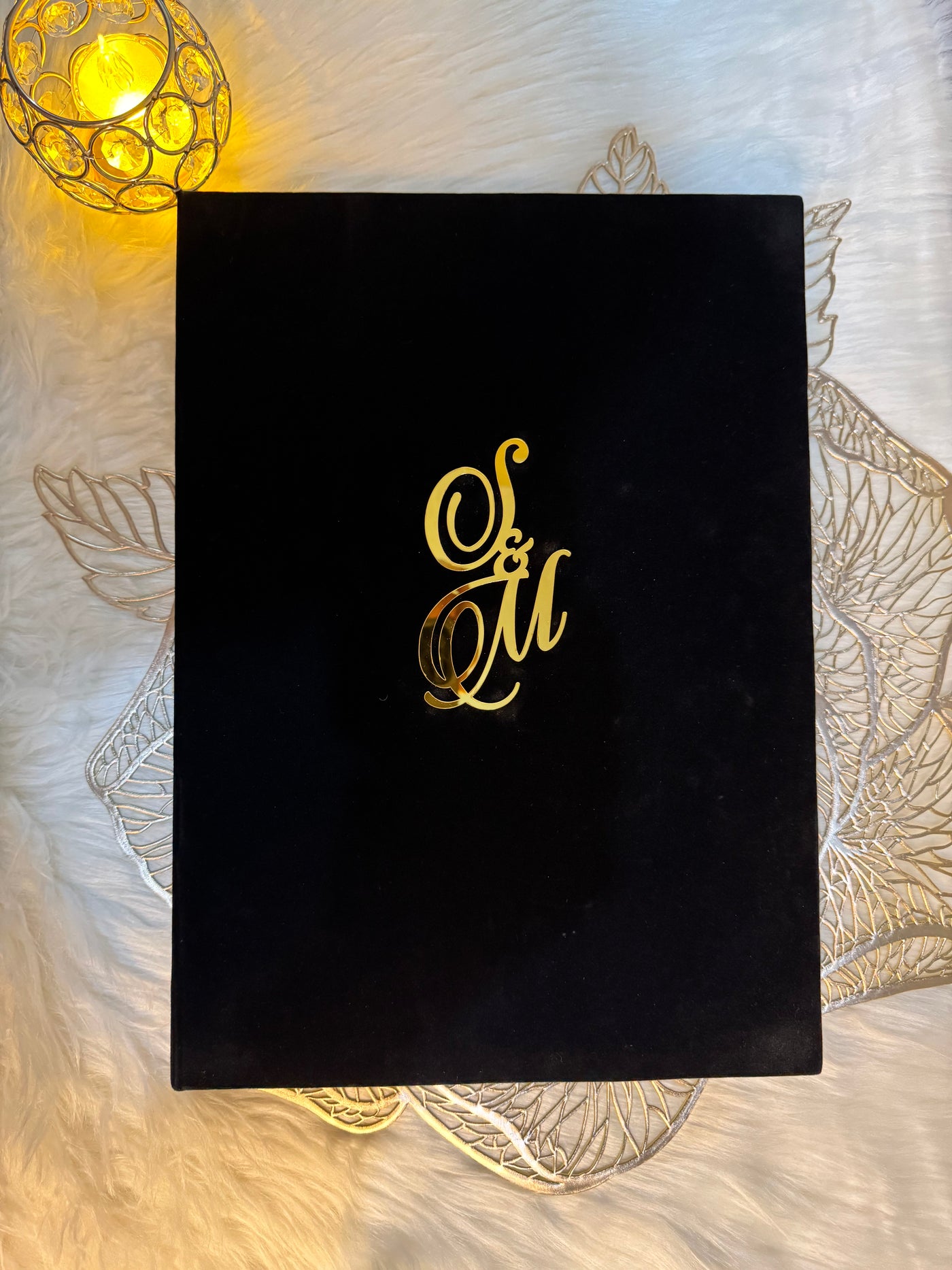 Self Design Fabric Black Booklet Premium