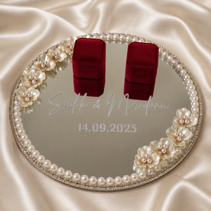 Personalized Acrylic Mirror Wedding Ring Tray