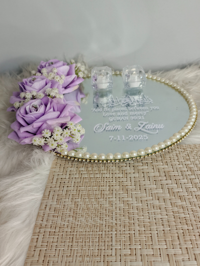 Purple Nikkah Ring Tray for Engagment