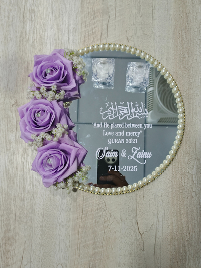 Purple Nikkah Ring Tray for Engagment
