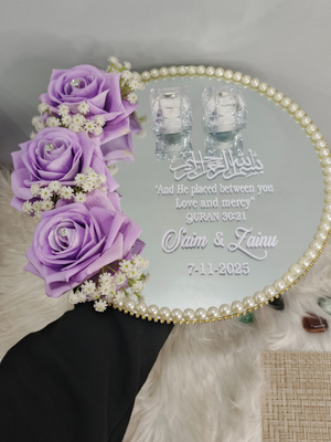 Purple Nikkah Ring Tray for Engagment
