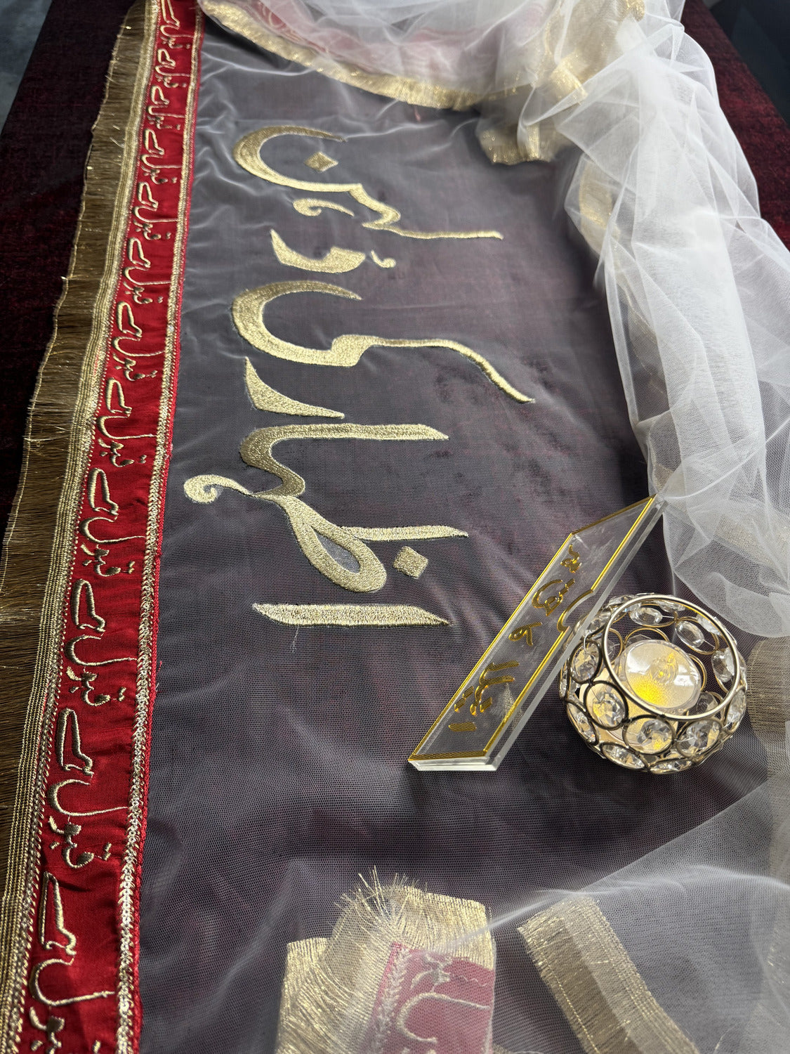 Custom White Organza Bridal Dupatta