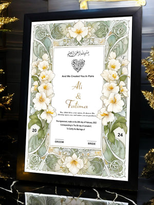 Flowers Jasmine Premium Nikkah Frame