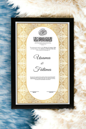 Goldish Mandala Nikah Frame