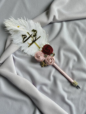 Handcrafted Pink and Red Nikah Pen