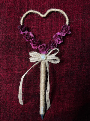 Red Tulip Flower With Thread vintage Nikkah Pen