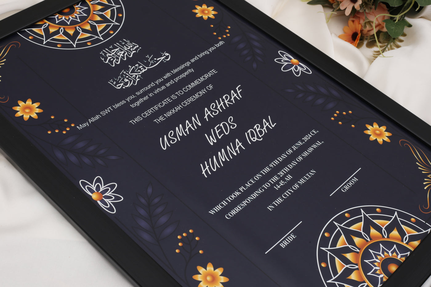 Naghma Collection Custom Nikkah Frame #013
