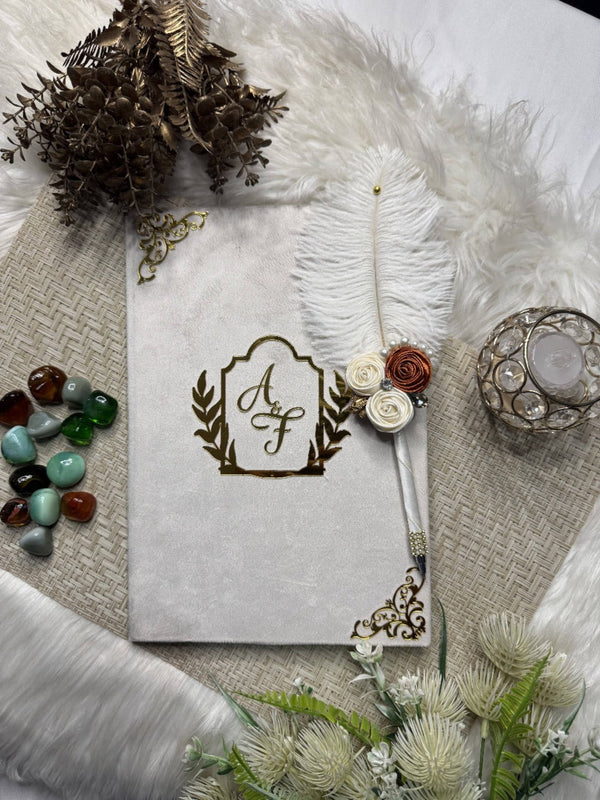 Light Gray Nikah Booklet With Pen