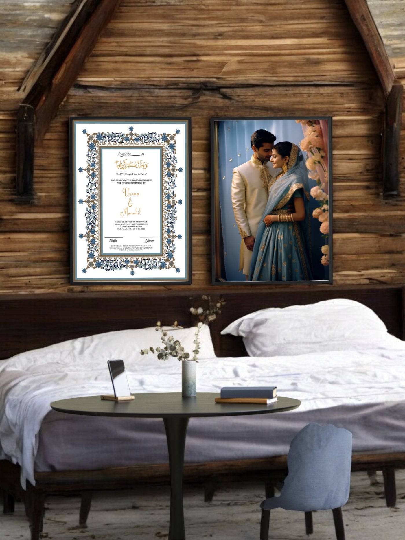 Mandala Blue Magic Nikkah Frame