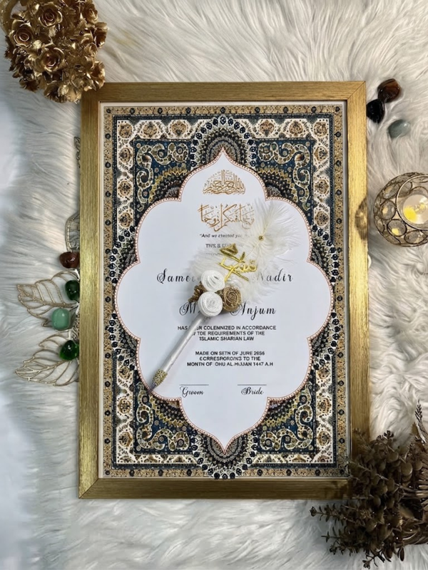Mandala Noor Nikah Frame With Pen