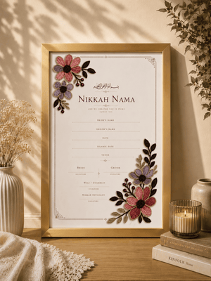 Pearl Blossom Nikah Nama Frame