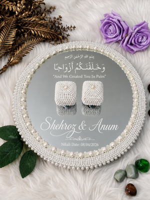 Pearl Mirror Nikkah Ring Tray