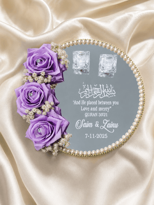 Purple Nikkah Ring Tray for Engagment