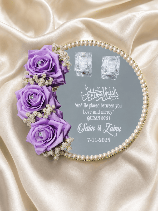 Purple Nikkah Ring Tray for Engagment