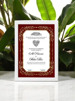 Red Rumble Roses Nikah Frame