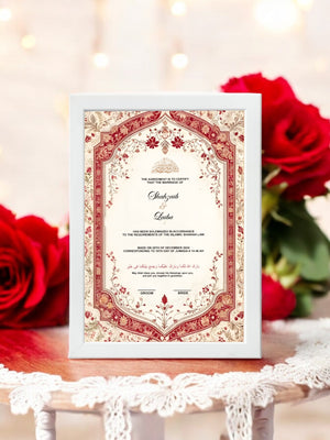 Red Valentine Day Nikah Frame