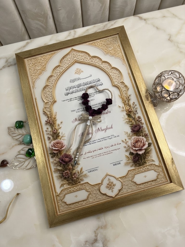 Riwayat e Ishq Luxury Nikah Frame with pen